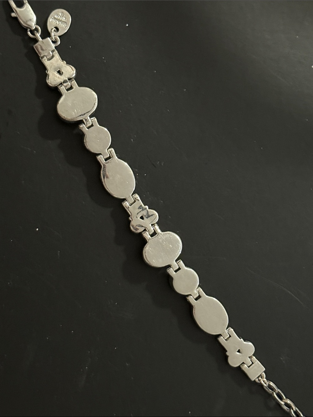 Vintage Dyrberg/Kern Silver Stone and Crystal Bracelet - Picture 4 of 7